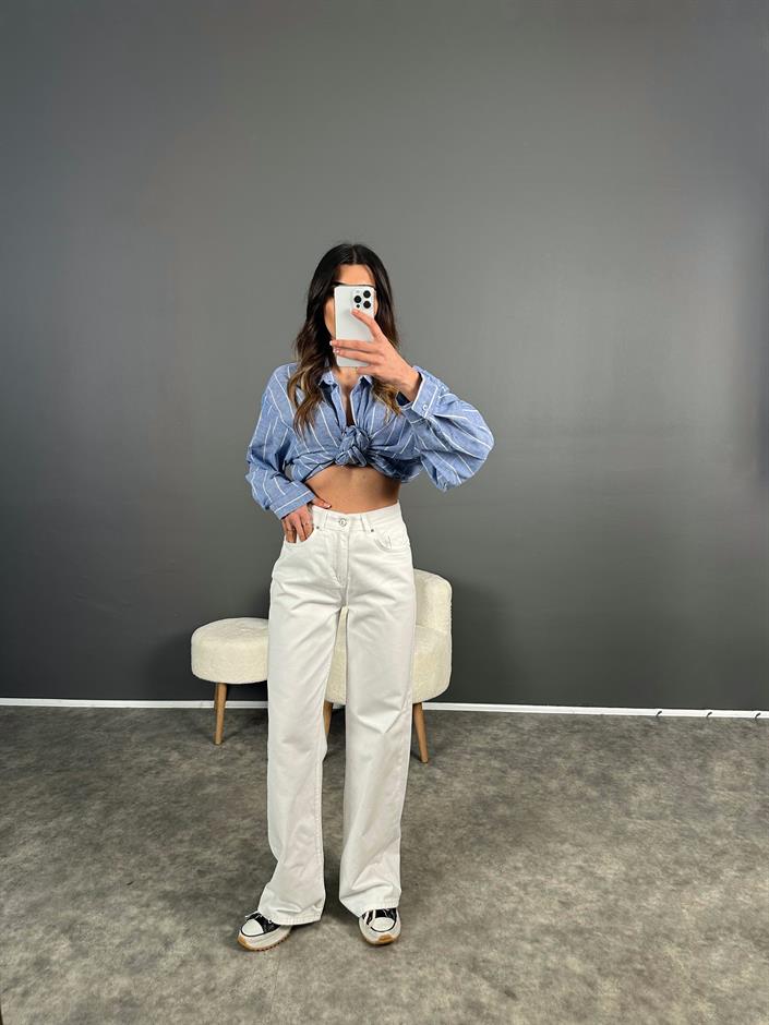 Beyaz Wide Leg Jean