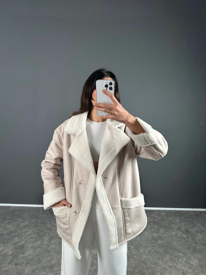 Royal Bej İçi Kürklü Mont