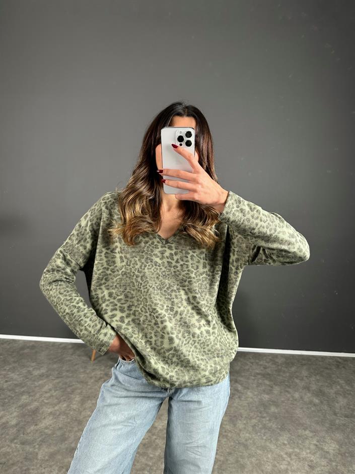 Yumoş Leopar Bluz