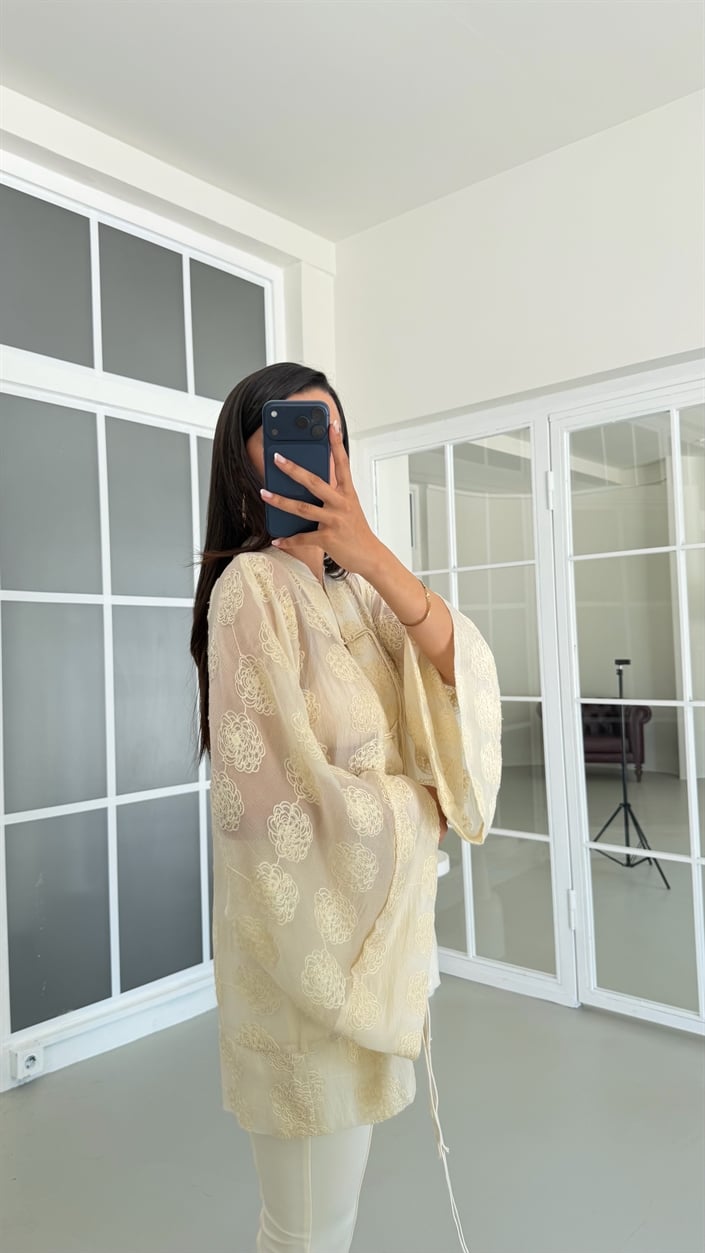 Sarı Çin Düğme Detaylı Premium Gömlek GAUS-01711