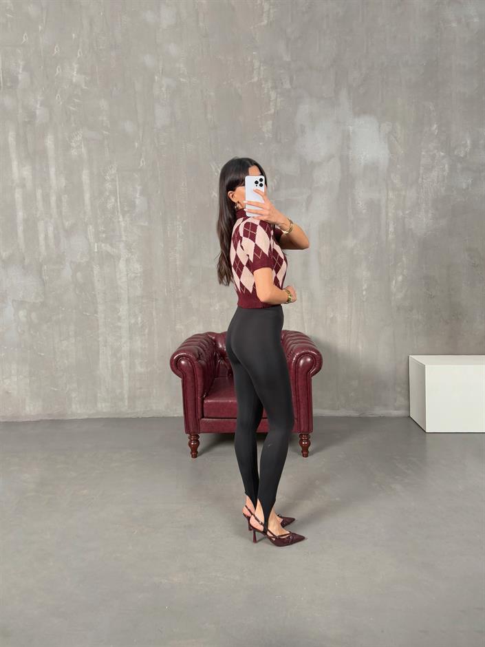 Raser Siyah Topuktan Geçirmeli Yumuşak Dokulu Tayt