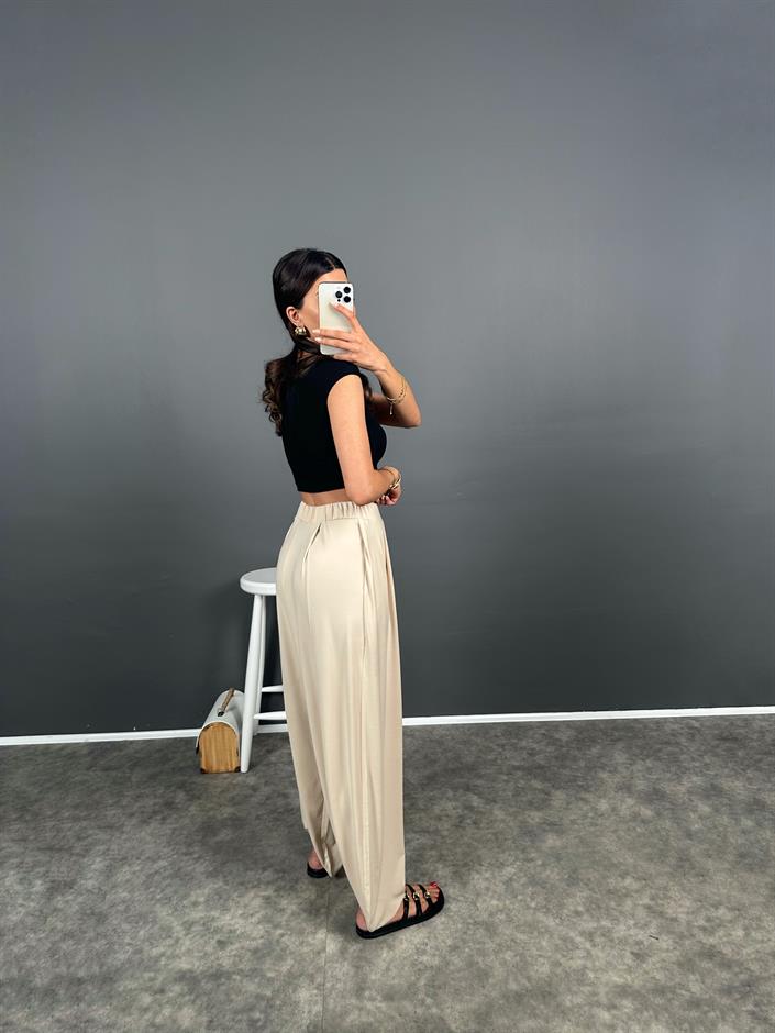 Brulle Bej Rahat Kesim Modal Dokuma Şalvar Pantolon