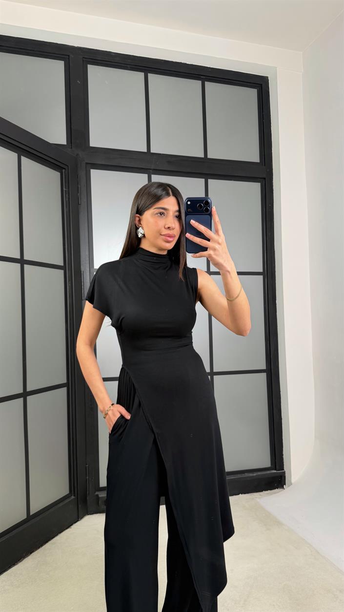 Siyah ZR Model Kaşmir Dokulu Bluz GAUS-01355