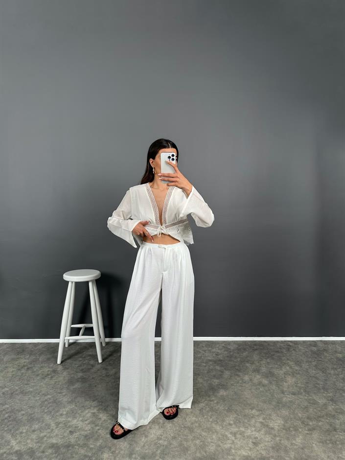 Ylv Beyaz Salaş Premium Pantolon 
