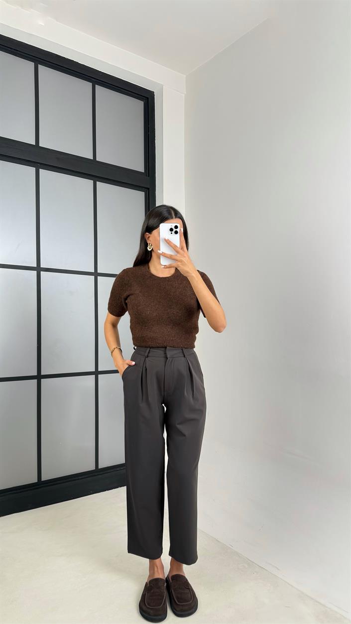 Acı Kahve Cepli Kumaş Pantolon GAUS-00544