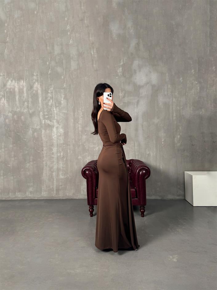 Bonita Kahve Bodysuit Etek Tasarım Takım