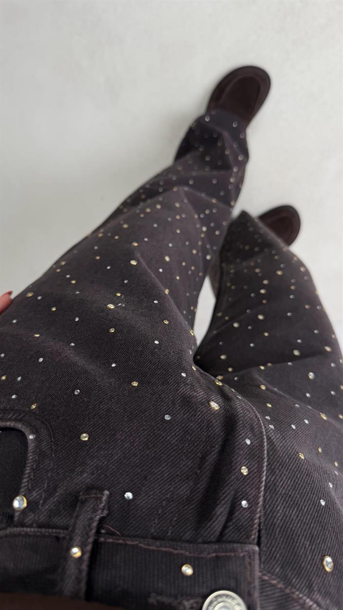 Acı Kahve Full Taş İşlemli Muadil Premium Jean GAUS-00965 GAUS-00972