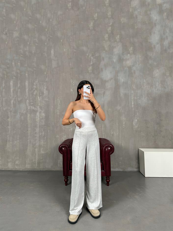 Gri Çımalı Premium Modal Pantolon Gaus0006