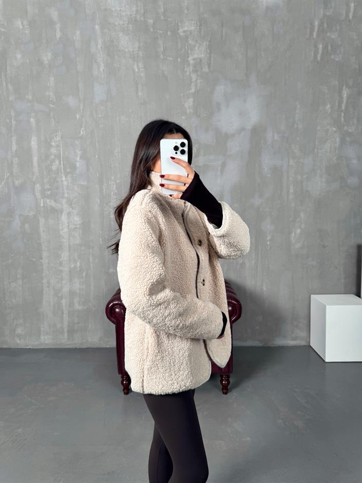 Robert Taş Astarlı Peluş Orta Boy Ceket