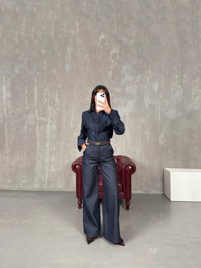 Vesa Lacivert Wide Leg Jean