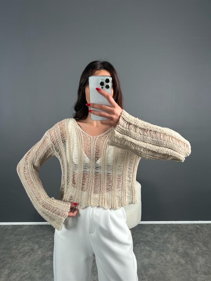 Vizon V Yaka Ajurlu Triko