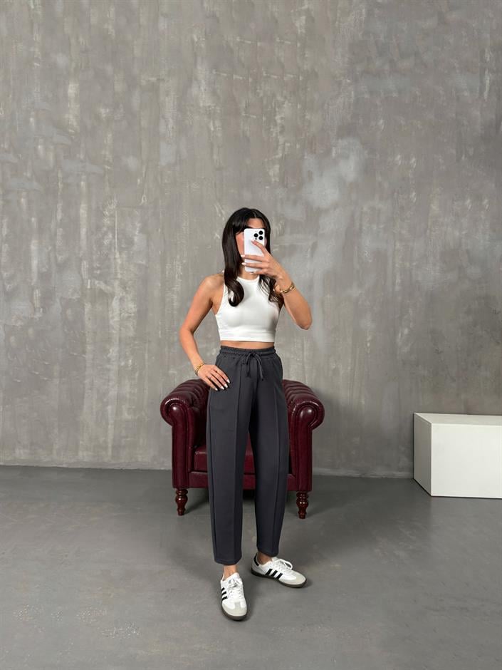 Sofya Antrasit Oysh Muadil Modal Kumaş Balon Pantolon