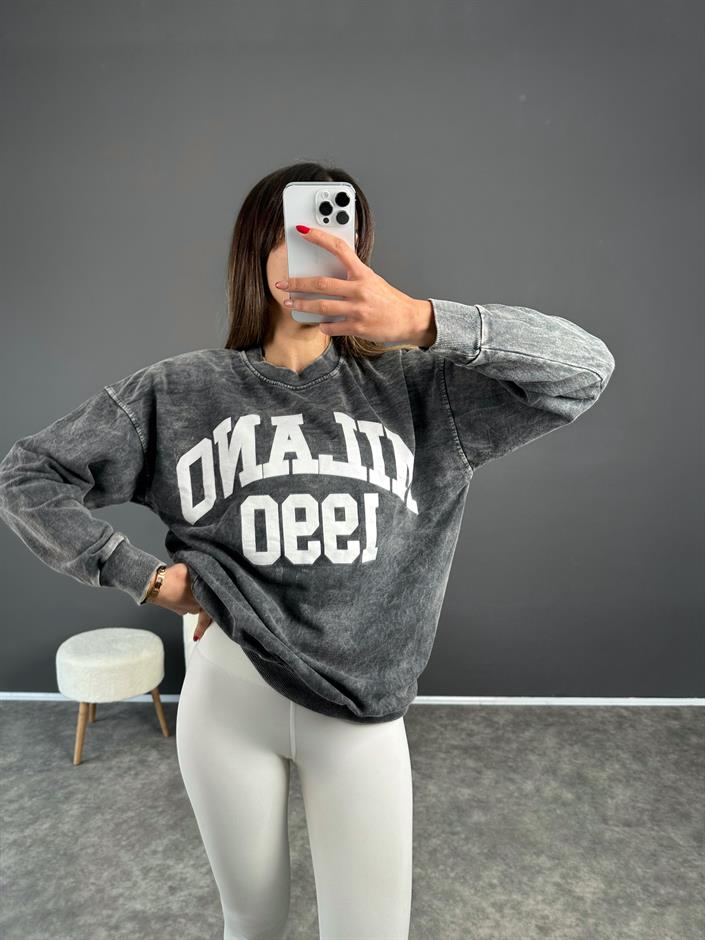 Milano Gray Tumbled Sweatshirt 