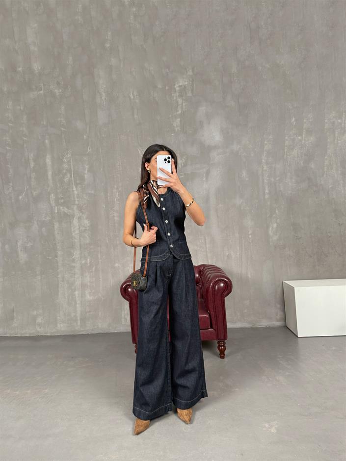 Rolfi Lacivert ZR Muadil Yelek Pantolon Denim Takım