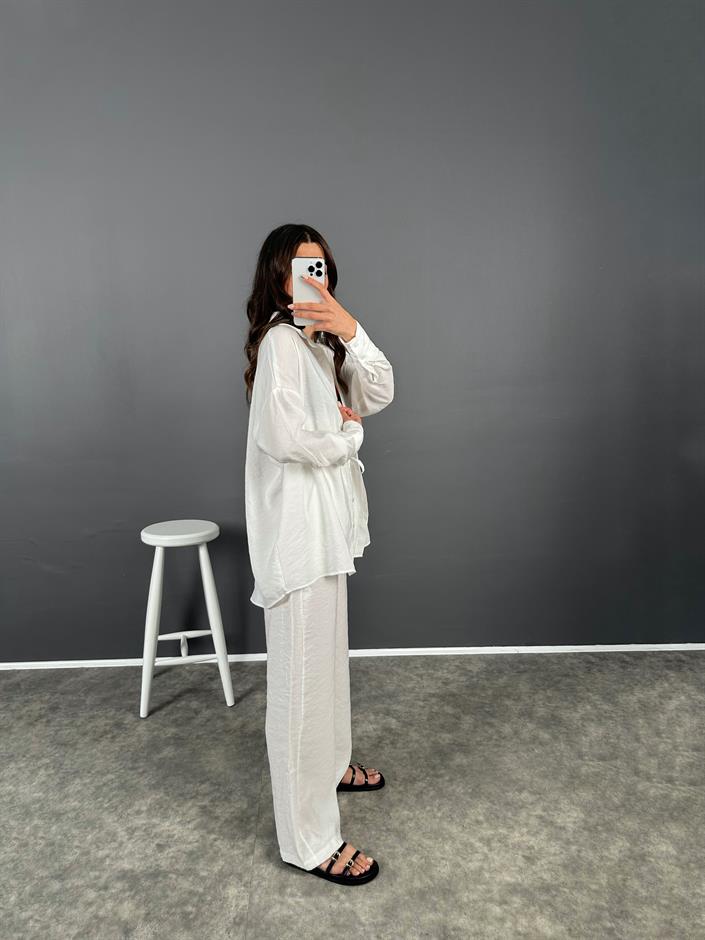 Ahel Beyaz Premium Oversize İkili Takım 