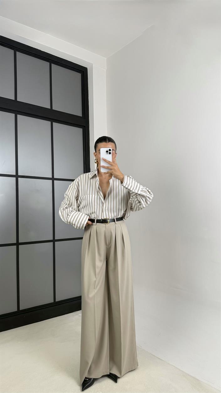 Taş Kemerli Cepli Palazzo Pantolon GAUS-00142