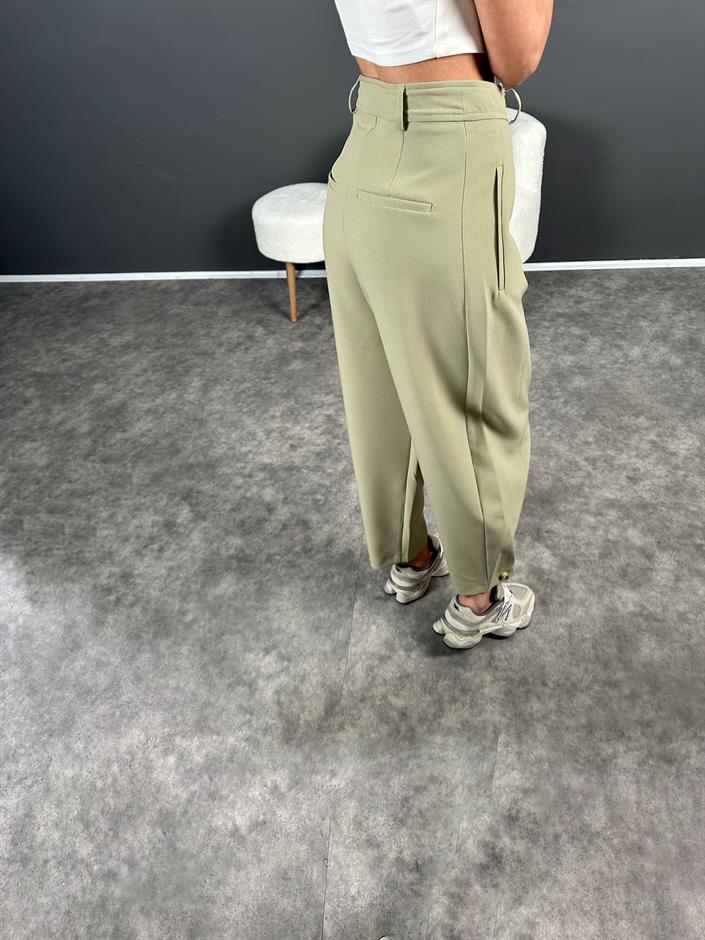 Julia Yeşil Balon Şalvar Premium Pantolon