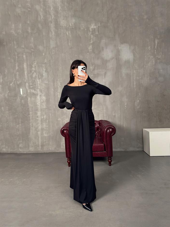 Bonita Siyah Bodysuit Etek Tasarım Takım