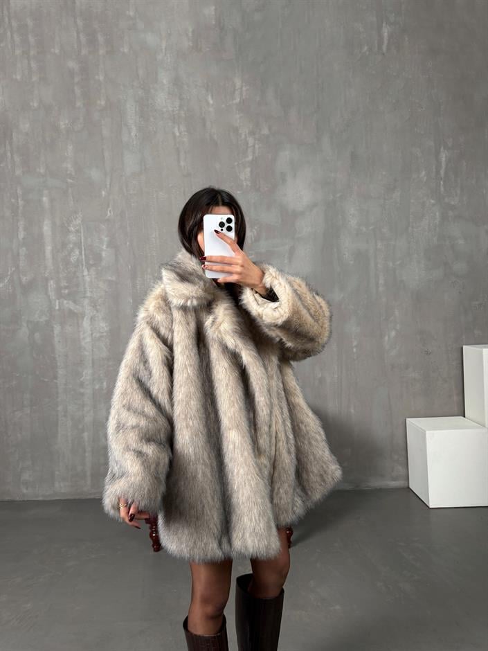 Revena Krem Astarlı Premium Kürk