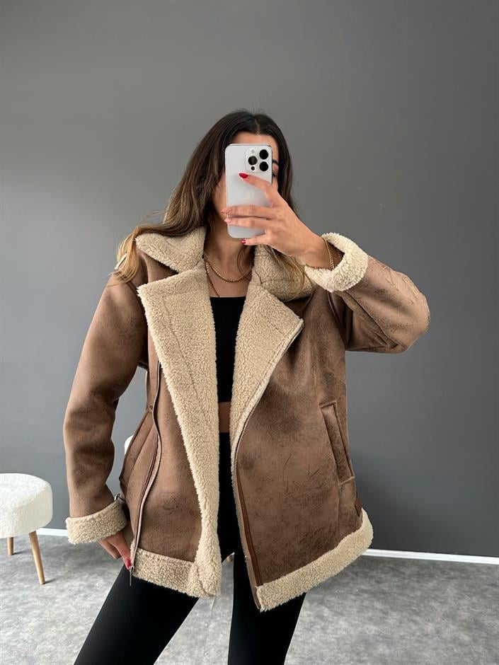 Rommy Premium Kahve Kürkü Mont