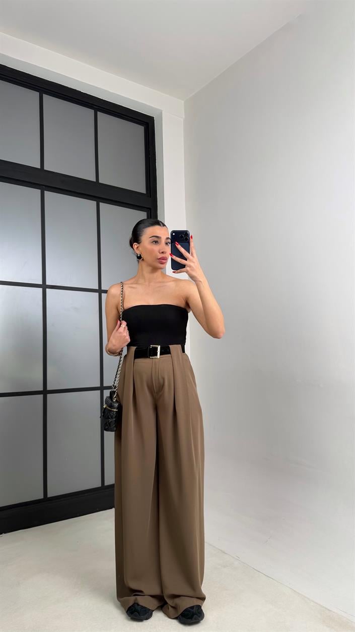 Haki Kemerli Tasarım Premium Pantolon GAUS-00993