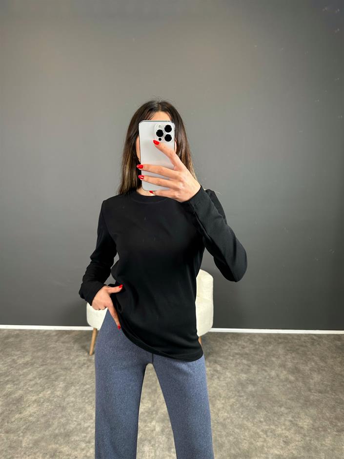 Orj Siyah Uzun Kollu Basic