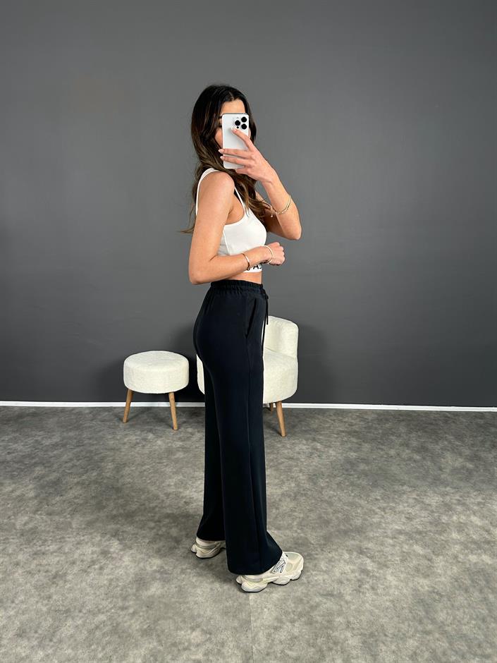 Oys Siyah Modal Palazzo Pantolon 