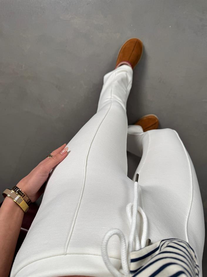 Lefko Krem ZR Model Çımalı İspanyol Paça Pantolon