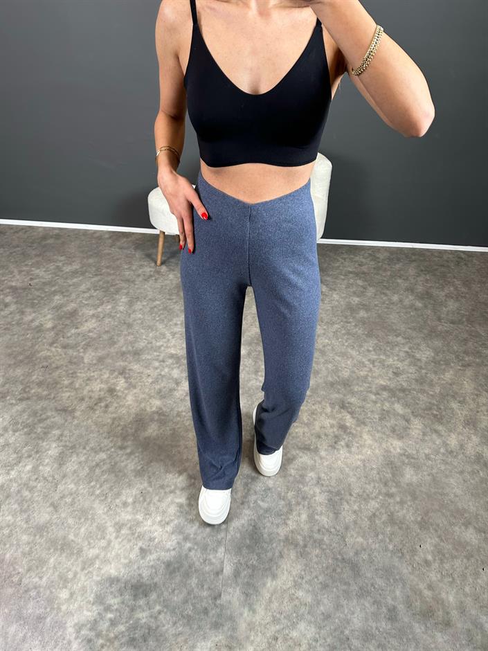 Hully Mavi Yumoş Triko Pantolon 