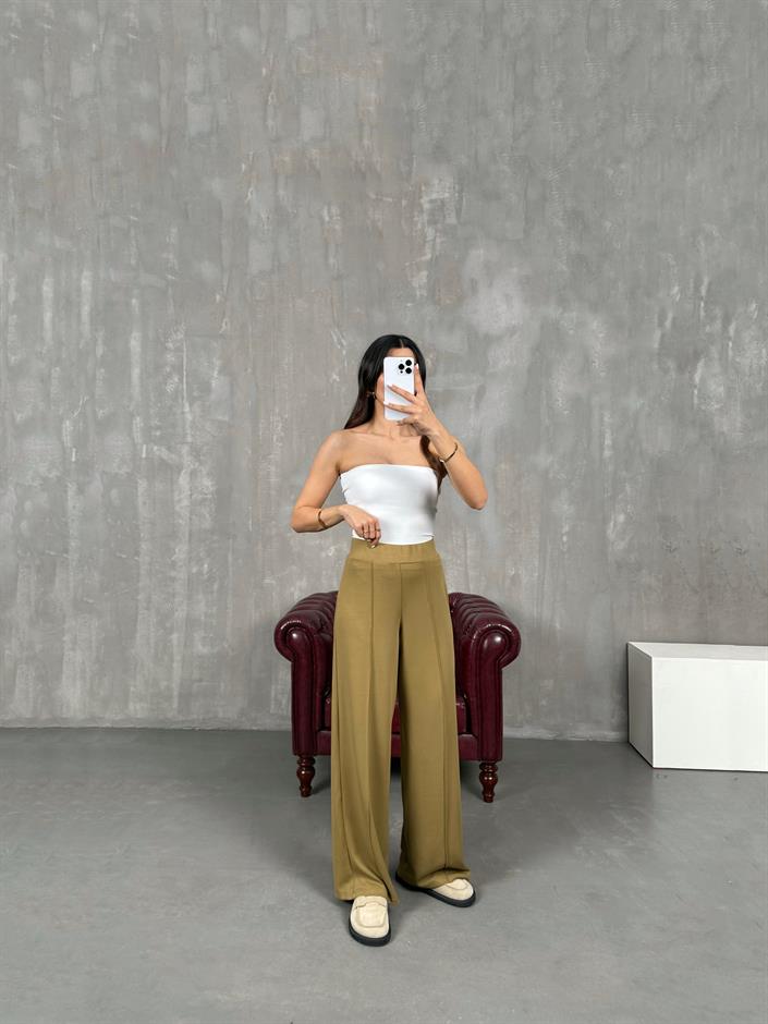 Yeşil Çımalı Premium Modal Pantolon Gaus0006