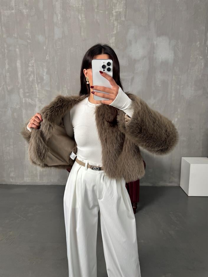 Gano Kahve Astarlı Kürk