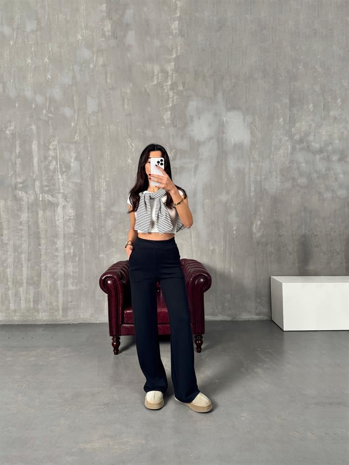 Lovi Siyah Modal Kumaş Eşofman Altı