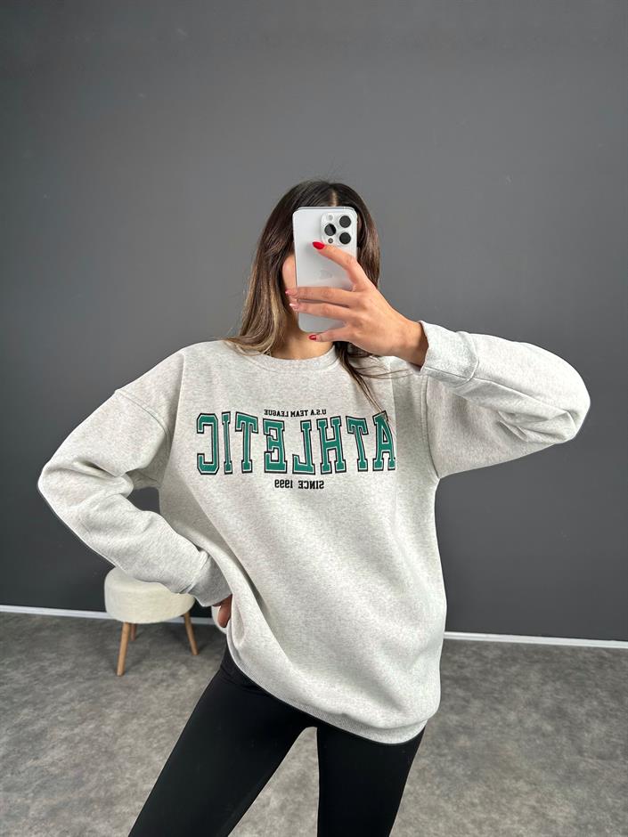 Colin Gri Şardonlu Oversize Sweatshirt