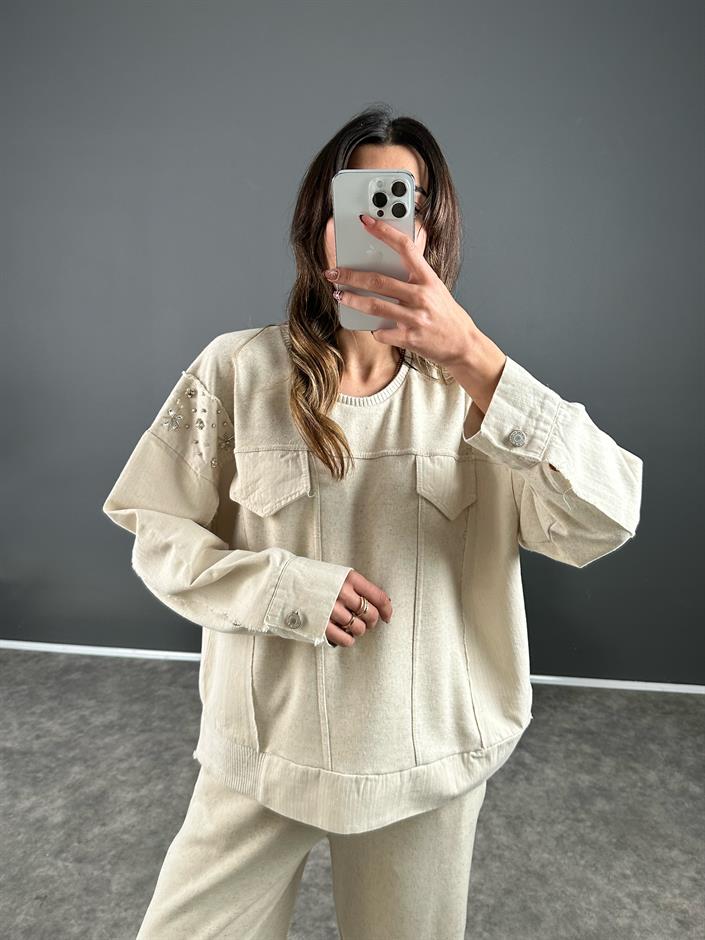 Good Krem Taşlı Zr Model İkili Takım 