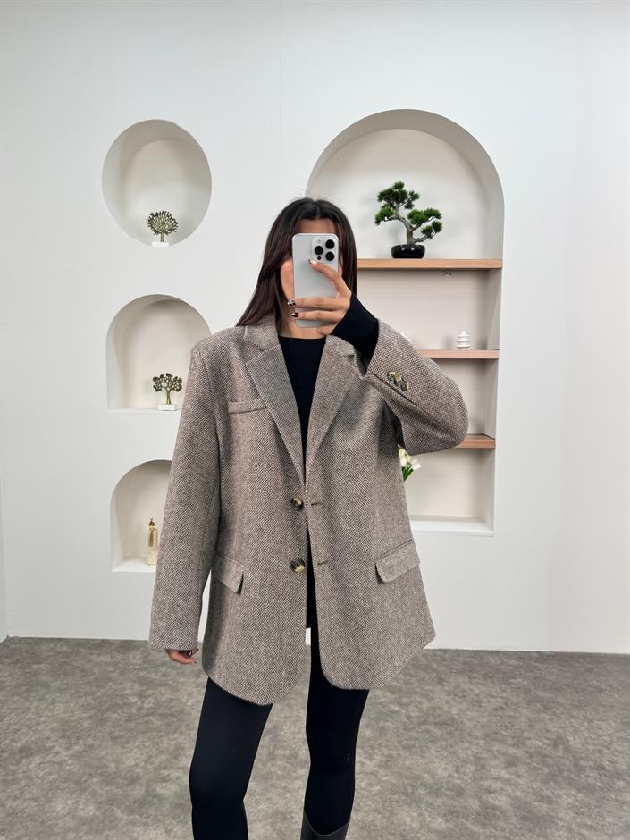 Dany Bej Astarlı Kaşe Blazer Ceket