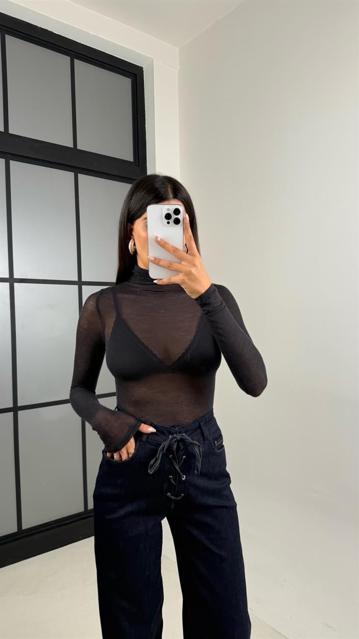 Lacivert Önü Bağlama Detaylı Kesik Paça Tasarım Denim Pantolon GAUS-00136