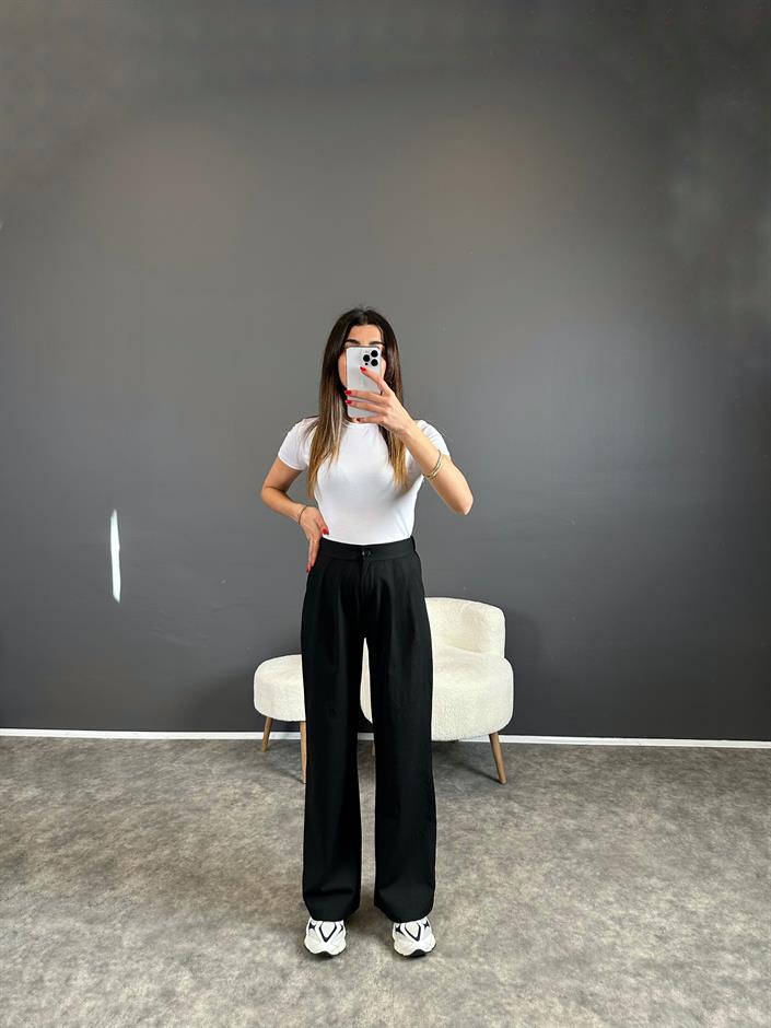 Pascal Siyah Beli Lastikli Pantolon 