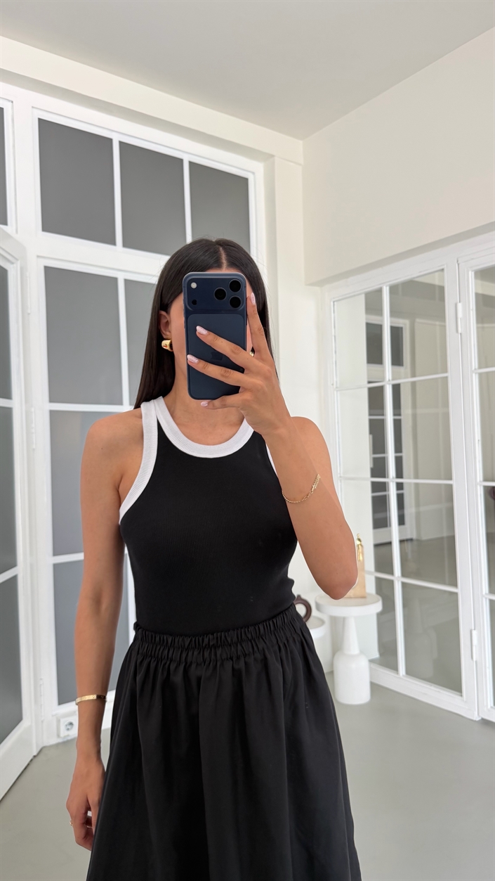 Siyah Beli Lastikli Basic Elbise GAUS-01779