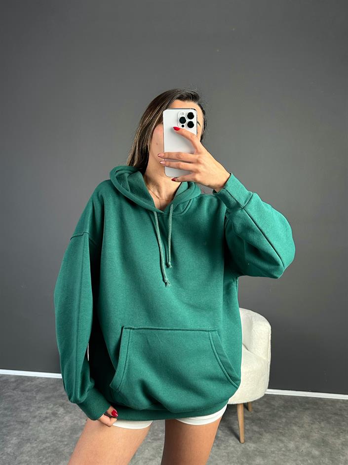 Nadia Koyu Yeşil  Şardonlu Sweatshirt