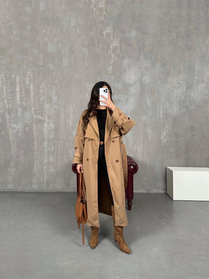 Jordi Camel Kuşaklı Trençkot