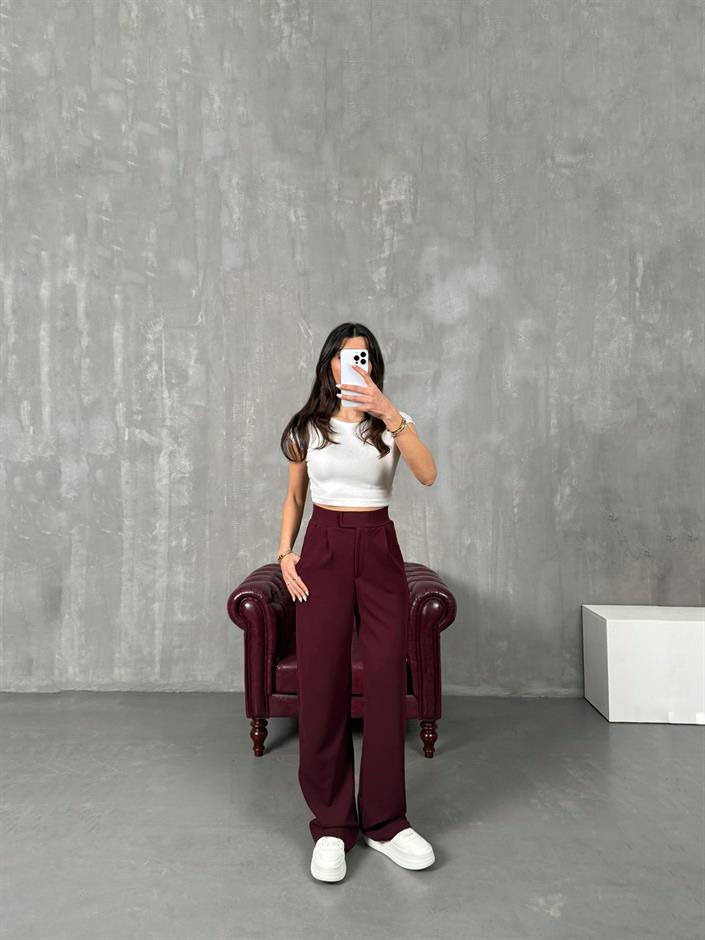 Sasa Bordo Çıtçıt Detaylı Pantolon
