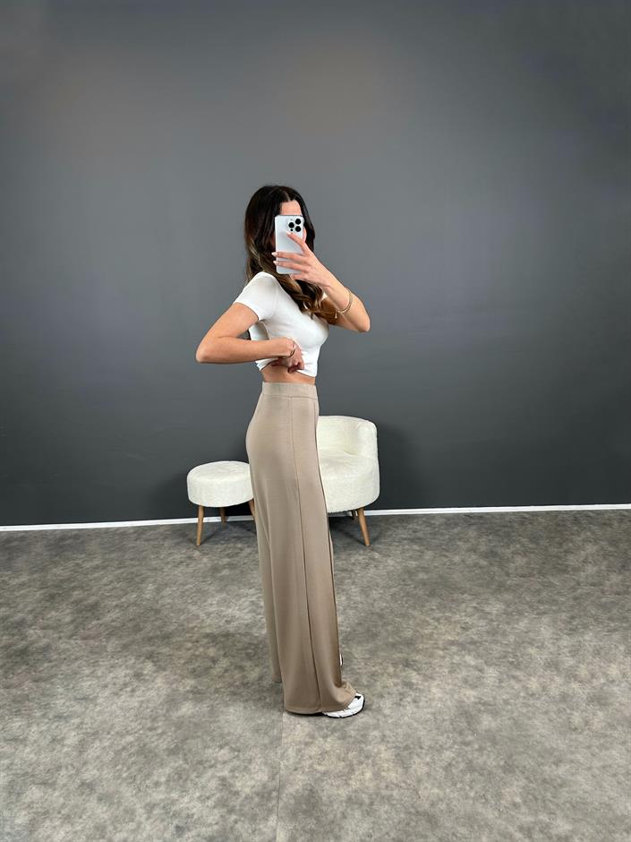 Cleo Açık Vizon Bol Kesim Modal Kumaş Pantolon
