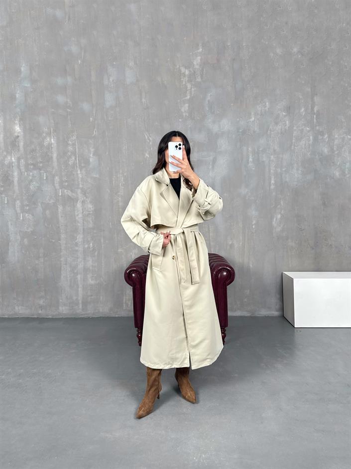 Jordi Taş Kuşaklı Trençkot