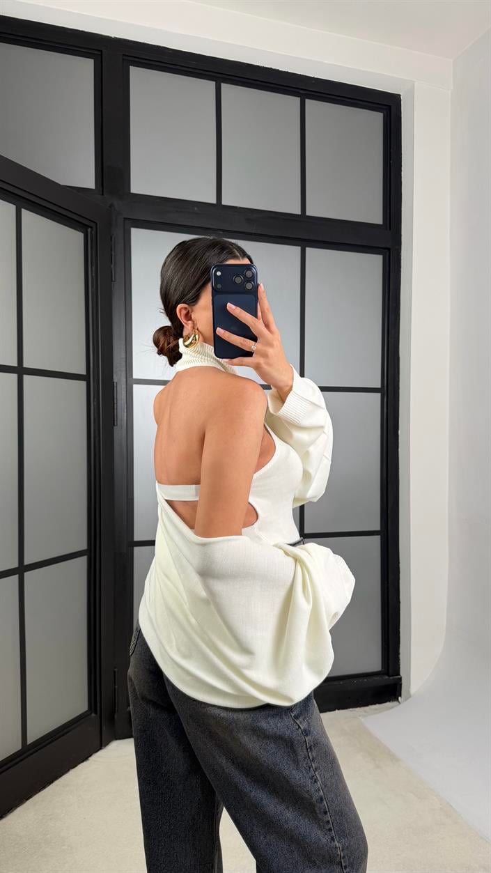 Ekru Bolero Detaylı İkili Triko Takım GAUS-01170
