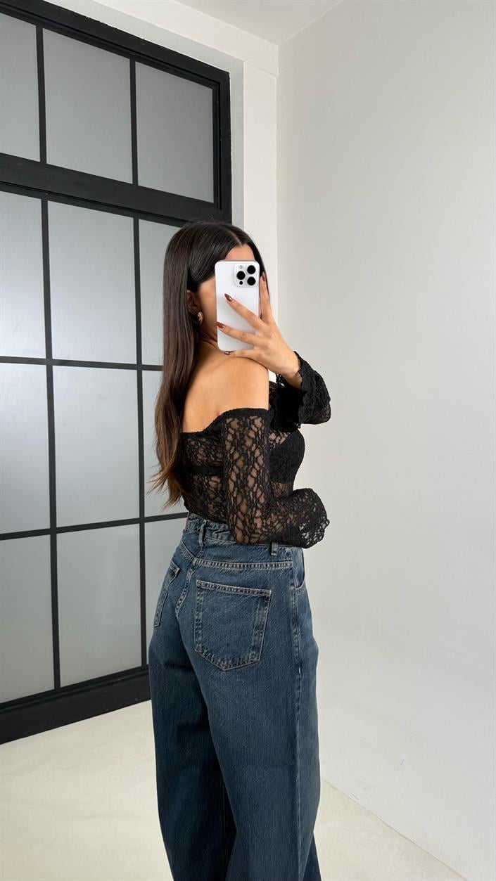 Lacivert Yıkamalı Geniş Paça Jean GAUS-00477