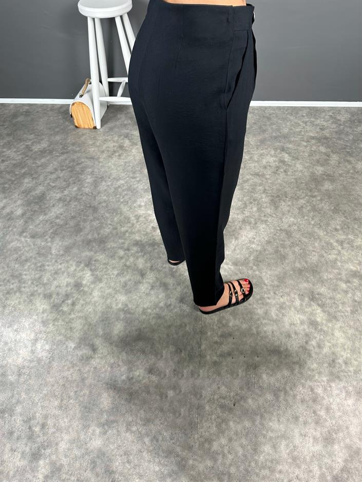 Fortuo Siyah Gold Düğmeli Premium Pantolon