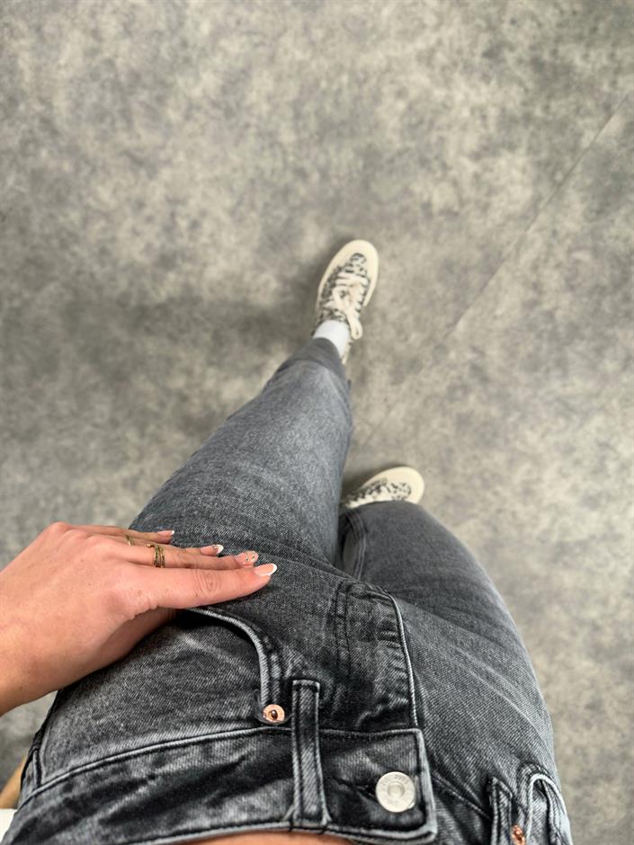 ZR Füme Kesik Paça High Waist Jean