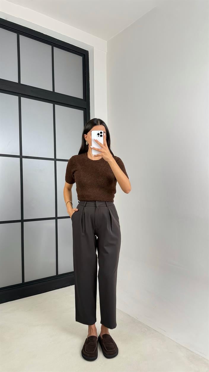 Acı Kahve Cepli Kumaş Pantolon GAUS-00544