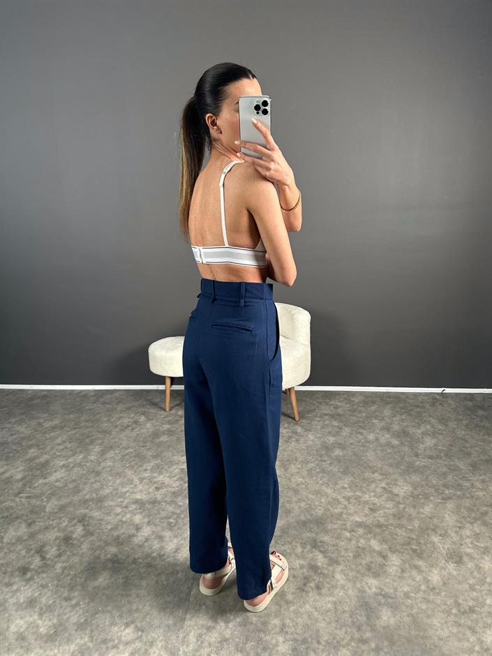 Lovas Lacivert Lux Kalite Keten Pantolon