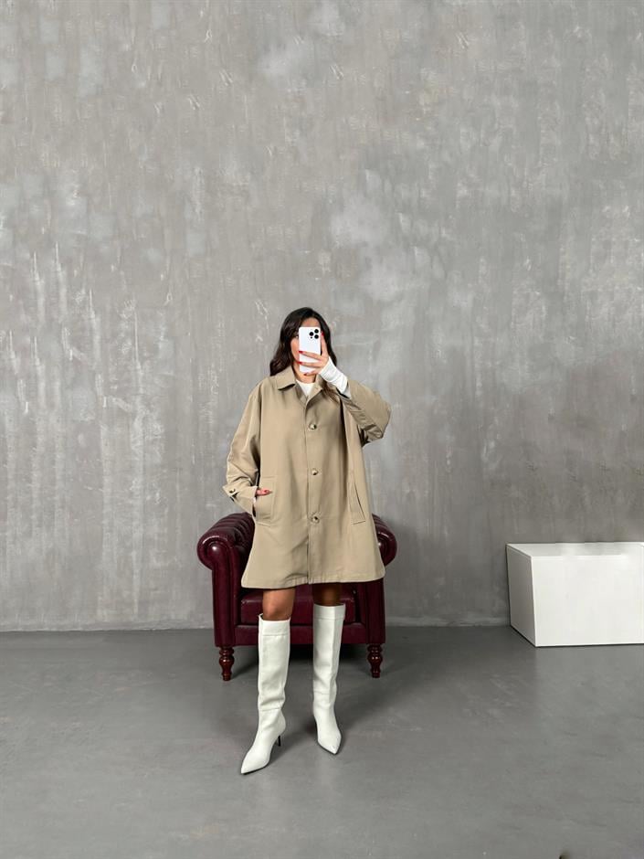 Raven Haki ORJ MD Etiketli Astarlı Atkı Detaylı Trençkot